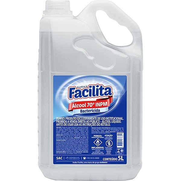 AUDAX FACILITA ALCOOL 70º - 05 LITROS