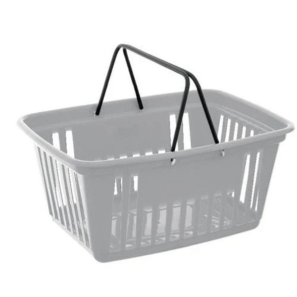 CESTA DE MERCADO PLASNEW COM ALCA PLASTICA 21,4 LITROS PRATA
