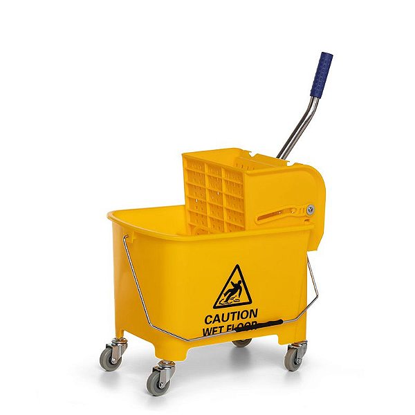 CARRO BALDE 20 LITROS COM DIVISOR DE AGUA , ESPREMEDOR COM ALAVANCA AMARELO NOBRE