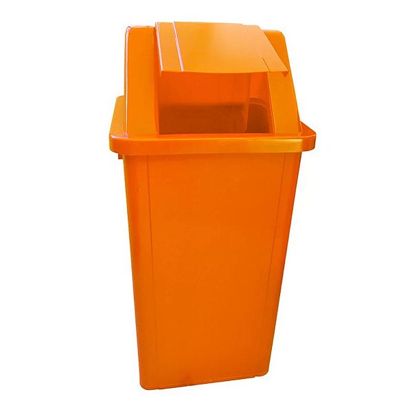 BRALIMPIA CESTO QUAD 60L BASC ADES LARANJA COM TAMPA