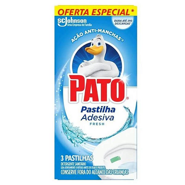PASTILHA ADESIVA PATO FRESH COM 03 UNIDADES