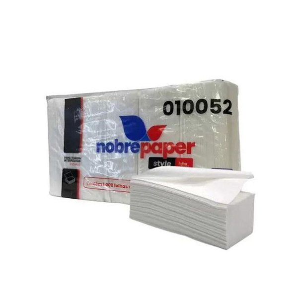 NOBRE STYLE TOALHA DE PAPEL INTERFOLHADA FOLHA DUPLA 21X22,5 CM COM 1000 FOLHAS