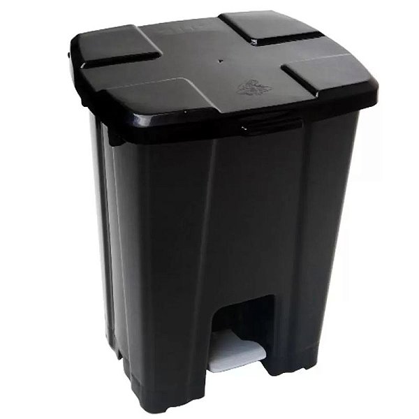 CESTO COM PEDAL JSN PRETO QUADRADO 25 LITROS