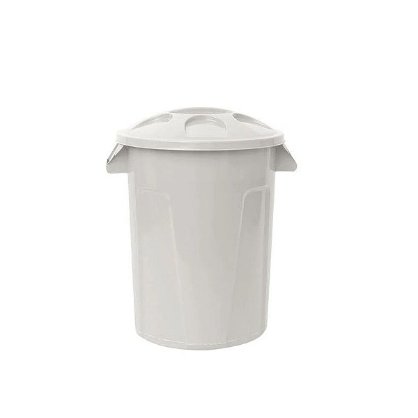 LAR CESTO REDONDO 60 LITROS COM TAMPA BRANCO