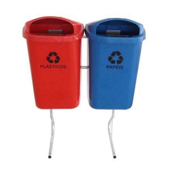 JSN CONJUNTO PARA COLETA SELETIVA 50 L C/ 02 CESTOS (LEGO) - ST13