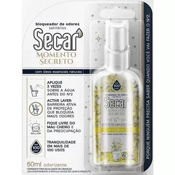 BLOQUEADOR DE ODORES SANITARIOS  SECAR MOMENTO SECRETO CITRUS 60 ML