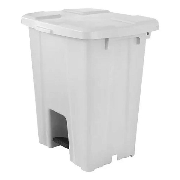 CESTO COM PEDAL JSN BRANCO QUADRADO 25 LITROS