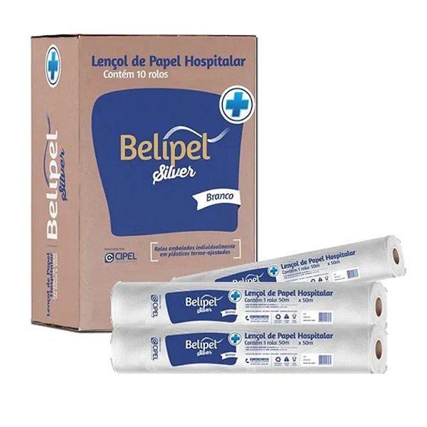 LENCOL HOSPITALAR BELIPEL SILVER BRANCA II SEM PICOTE - 50 CM X 50 METROS