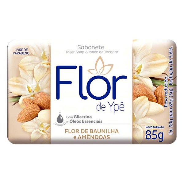 SAB.FLOR YPE SUAVE BEGE FLOR DE BAUNILHA/AMENDOAS 85 GRAMAS