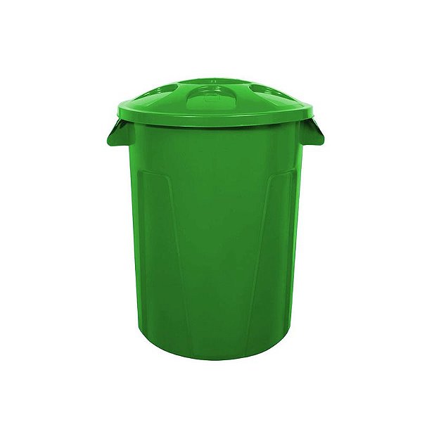 LAR CESTO REDONDO 100 LITROS COM TAMPA VERDE