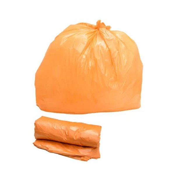 SACO PARA LIXO LARANJA 300 LITROS COM 50 UNIDADES