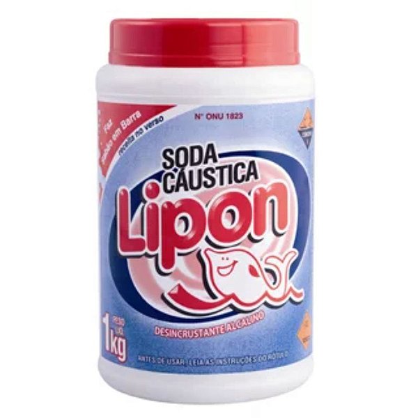 SODA CAUSTICA LIPON 01 KG POTE - HIDROXIDO DE SODIO ONU 1823 8 II IMP