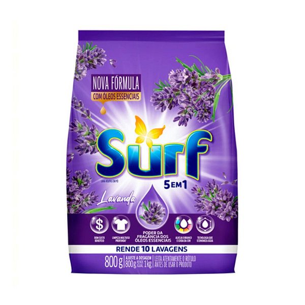 LAVA ROUPAS SURF SANIT. 800 GRAMAS LAVANDA