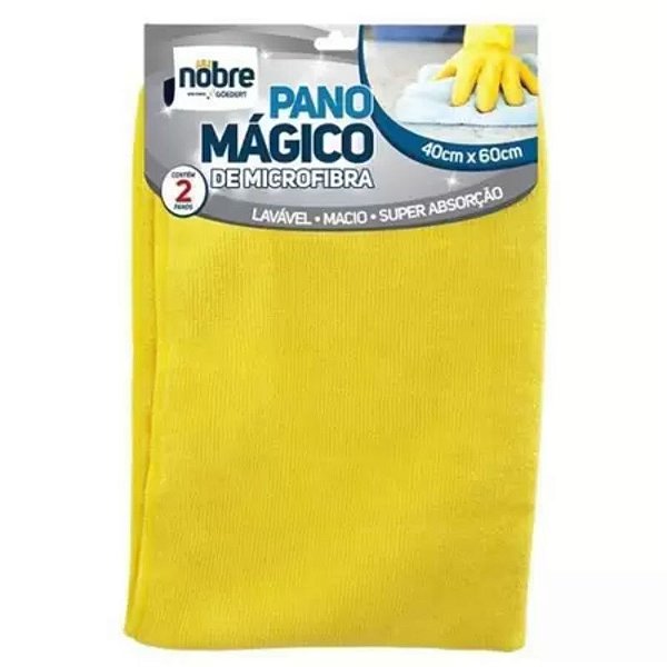 PANO DE MICROFIBRA 40X60 CM COM 02 UNIDADES AMARELO - NOBRE