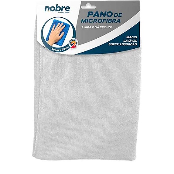 PANO DE MICROFIBRA 40X60 CM COM 02 UNIDADES BRANCO - NOBRE