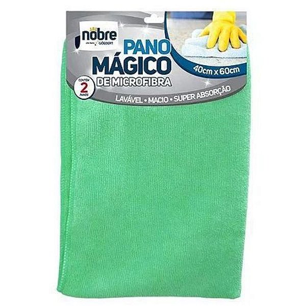 PANO DE MICROFIBRA 40X60 CM COM 02 UNIDADES VERDE - NOBRE