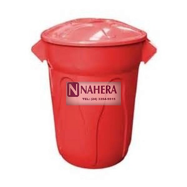 CESTO REDONDO TAMPA JSN VERMELHO 40 LITROS