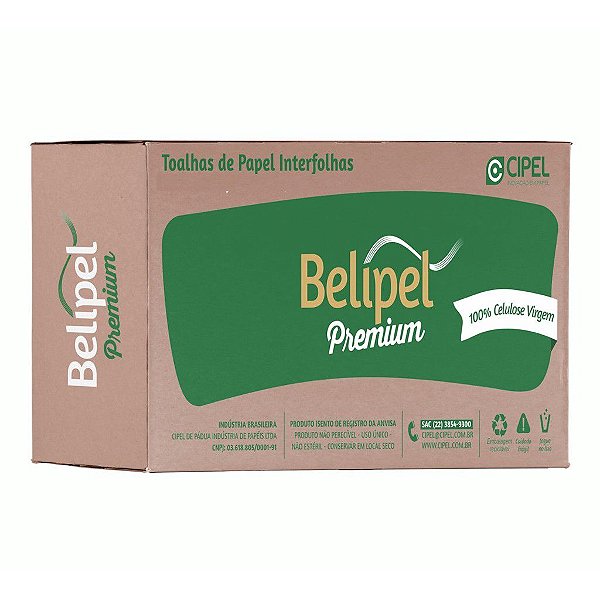 TOALHA PAPEL BELIPEL PREMIUM 100% CELULOSE COM 2000 FOLHAS