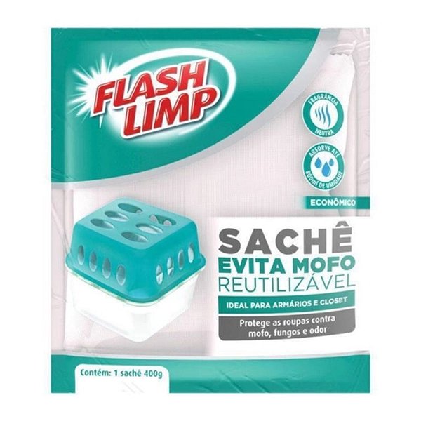 FLASHLIMP SACHE PARA ANTI MOFO REUTILIZAVEL 400 GRAMAS AMO1850