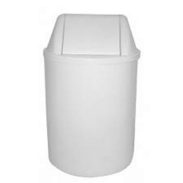 LIXEIRA PLASTICA JSN CINZA 29CM COM TAMPA VAI-VEM