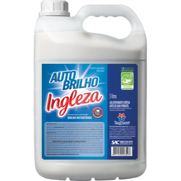 INGLEZA CERA AUTO BRILHO INCOLOR 05 LITROS