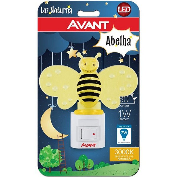 AVANT LAMPADA LED LUZ NOTURNA ABELHA 1W BIVOLT