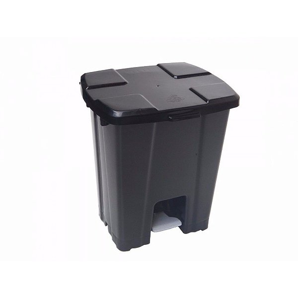 CESTO COM PEDAL JSN PRETO QUADRADO 15 LITROS
