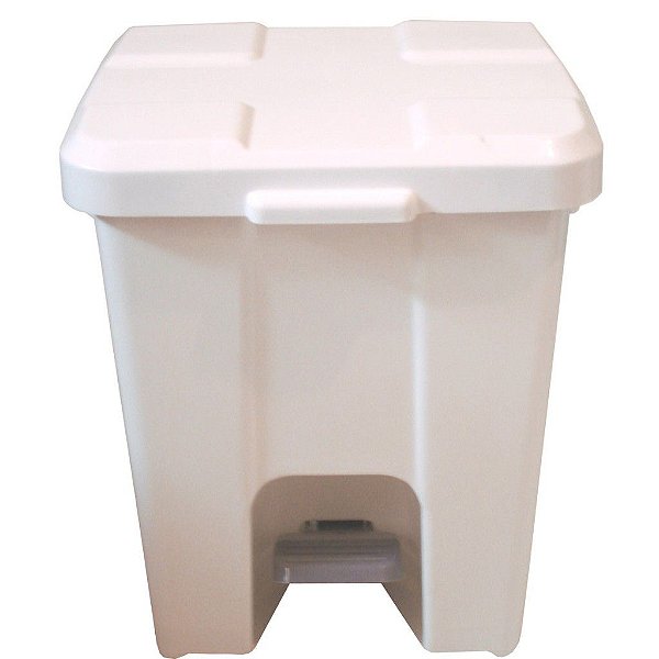 CESTO COM PEDAL JSN BRANCO QUADRADO 15 LITROS