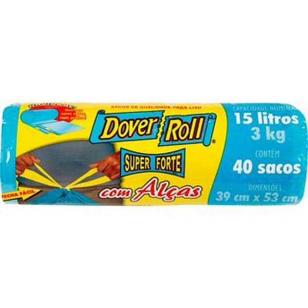 SACO LIXO DOVER ROLL EC. 15 LITROS C/ 60 UNIDADES