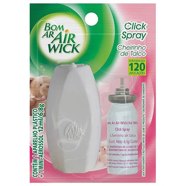 BOM AR CLICK SPRAY TALCO APARELHO 12 ML