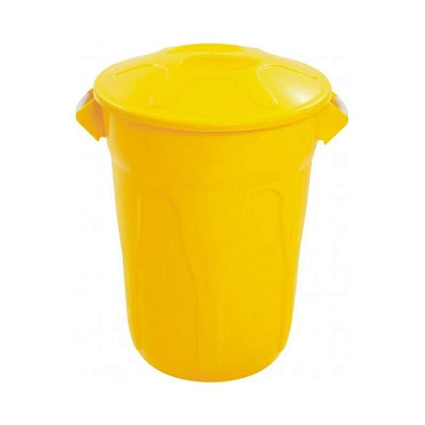 CESTO REDONDO TAMPA JSN AMARELO 60 LITROS