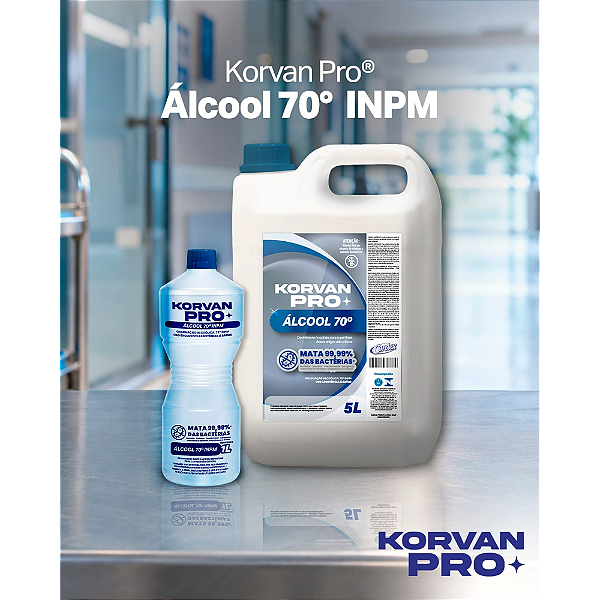 KORVAN PRO ALCOOL 70 INPM 01 LITRO