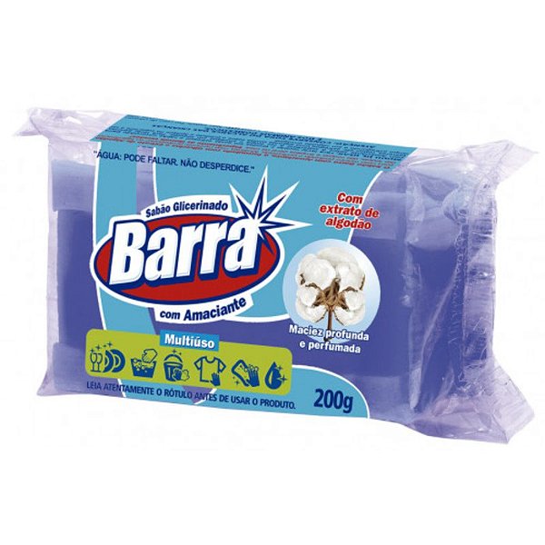 SABAO GLICERINADO BARRA AZUL COM AMACIANTE 180 GRAMAS