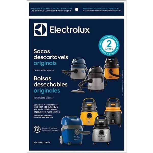 SACO DESCARTAVEL ASPIRADOR ELECTROLUX FLEX C/ 3 UN