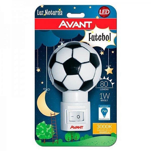 AVANT LAMPADA LED LUZ NOTURNA FUTEBOL 1W BIVOLT