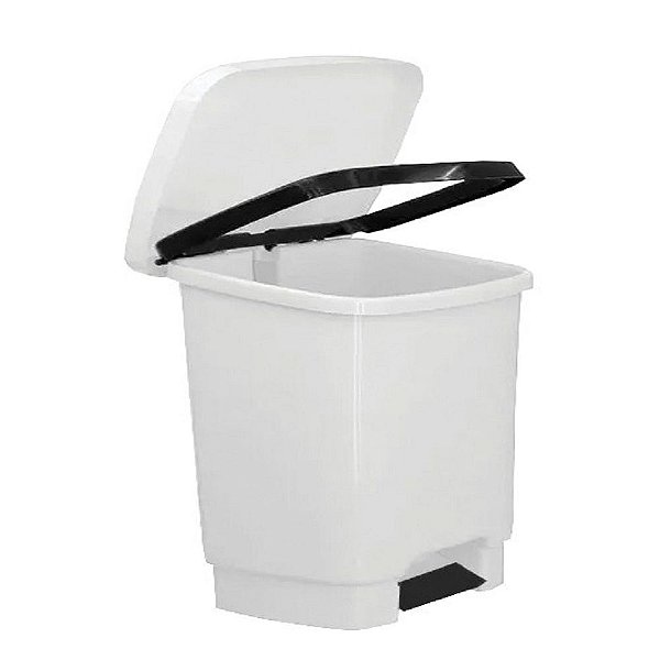 LAR LIXEIRA 25 LTS COM PEDAL BRANCA