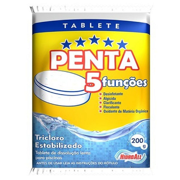 HIDROALL PISCINAS TABLETE PENTA 200 GRAMAS