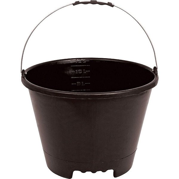 BALDE PLASTICO CONCRETO TERRAPLAST PRETO 12 LITROS