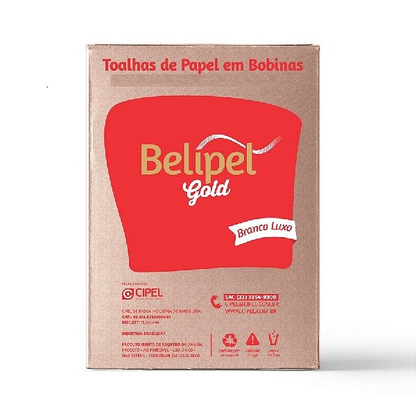 TOALHA PAPEL BELIPEL GOLD BRANCA I - LUXO  - 20,5 x 20 CM -  COM 1000 FOLHAS