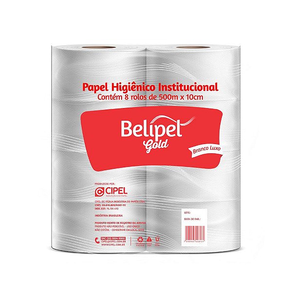 PAPEL HIG.INST BELIPEL GOLD LUXO C/ 8 RL x 300M - FL SIMPLES
