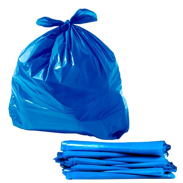 SACO PARA LIXO AZUL 100 LITROS COM 100 UNIDADES