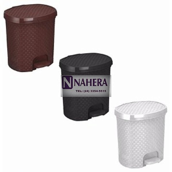 LIXEIRA COM PEDAL RATTAN 06 LITROS
