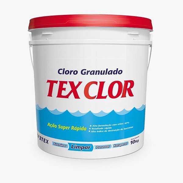 TEX CLOR  CLORO HIPOCLORITO DE CALCIO 10 KGS