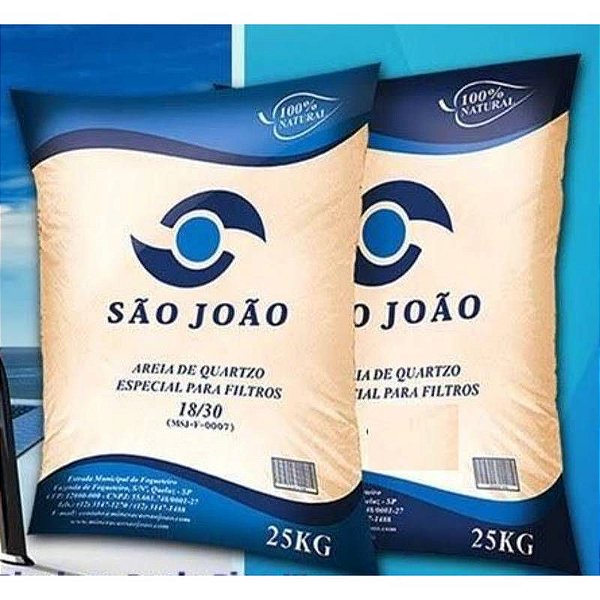 AREIA PARA FILTRO - SACO COM 25 KGS - SÃO JOÃO