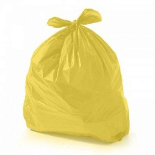 SACO PARA LIXO AMARELO 100 LITROS COM 100 UNIDADES