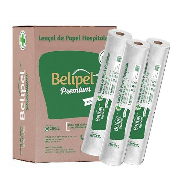 LENCOL HOSPITALAR BELIPEL PREMIUM 100% CELULOSE SEM PICOTE - 50 CM X 50 METROS