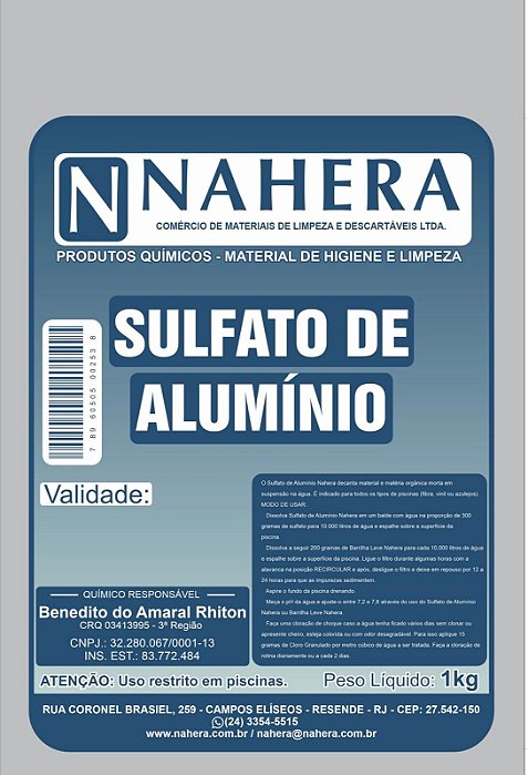 SULFATO DE ALUMINIO NAHERA 01 KG