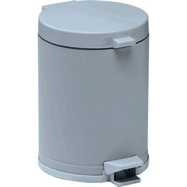 LIXEIRA C/PEDAL E RECIPIENTE PLASTICO-CINZA-4,5 L