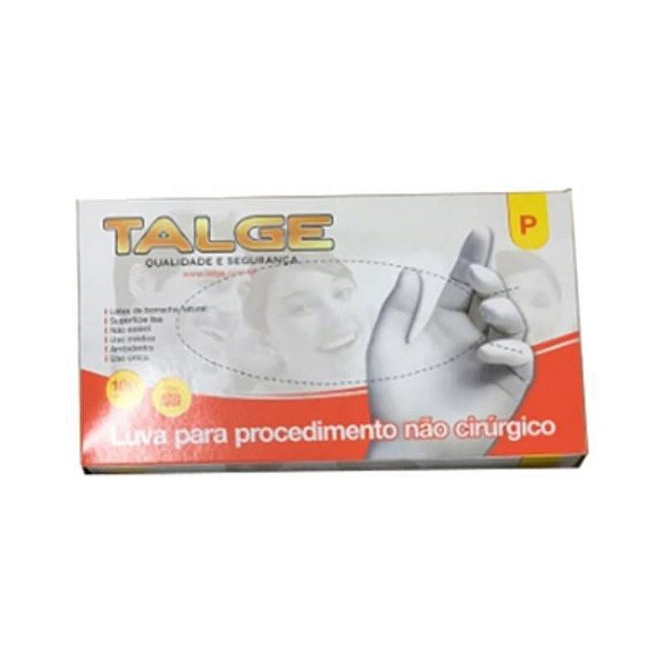TALGE LUVA DE LATEX COM PO PP COM 100 UNIDADES