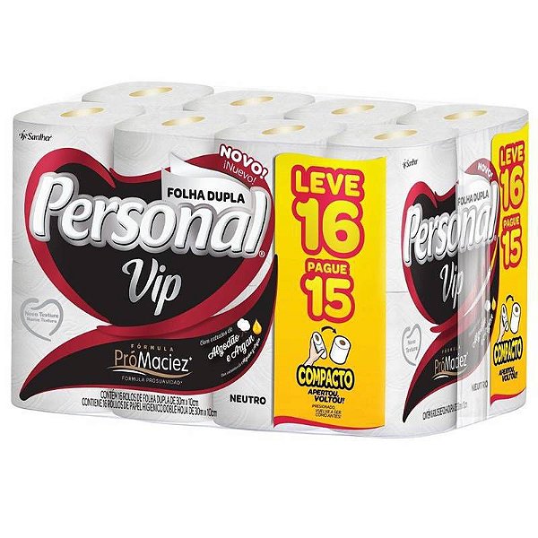PAPEL HIGIENICO PERSONAL VIP F. D.NEUTRO 16X30 MTS
